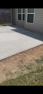 Finished concrete patio poured and cured