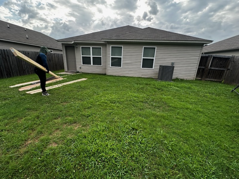 Backyard before the concrete patio