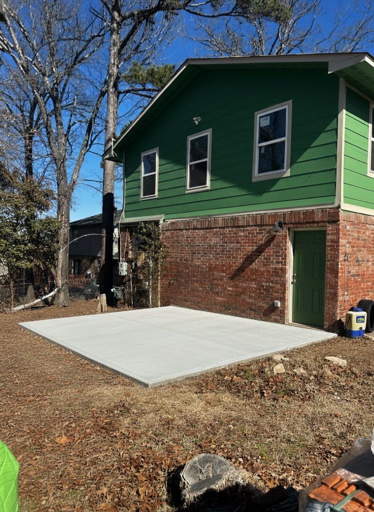 Finished concrete pad poured