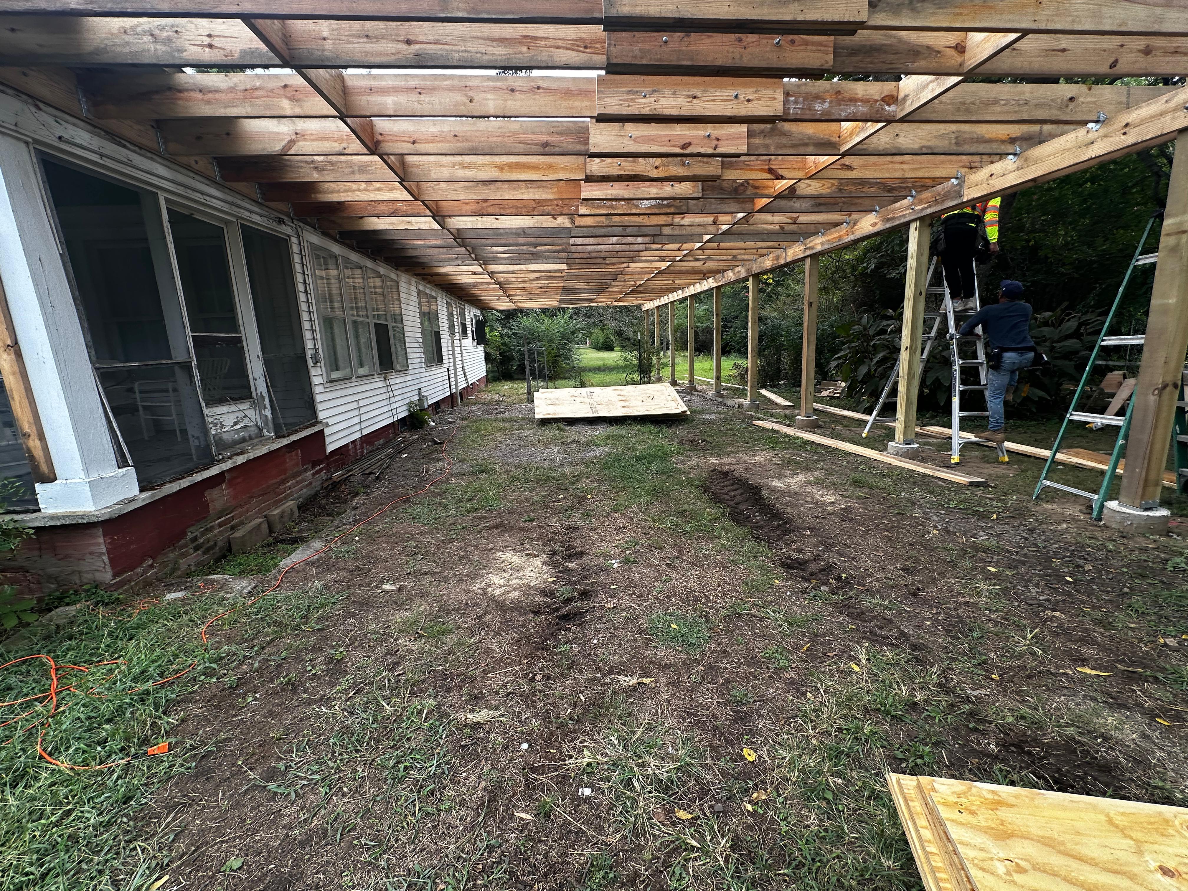 Screened porch interior finish