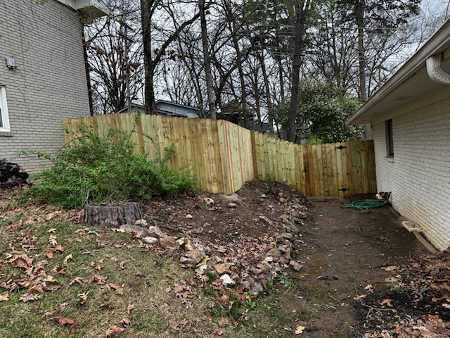 New wood privacy fence installed